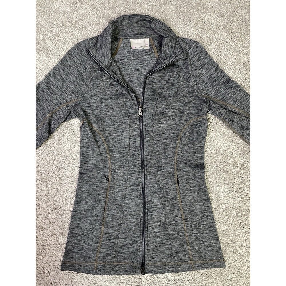 Athleta Cya Hope Jacket Size XS FULL ZIP Athletic Golf Yoga Workout HEATHER GRAY - Picture 5 of 12